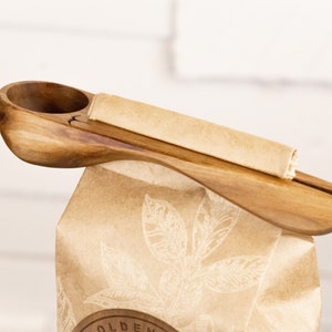 Personalized Wooden Clip Scoop and Artisan Coffee