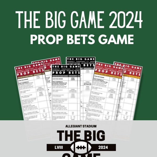 2024 Super FUN Football PARTY GAME / The Big Game Predictions  / Prop Bets