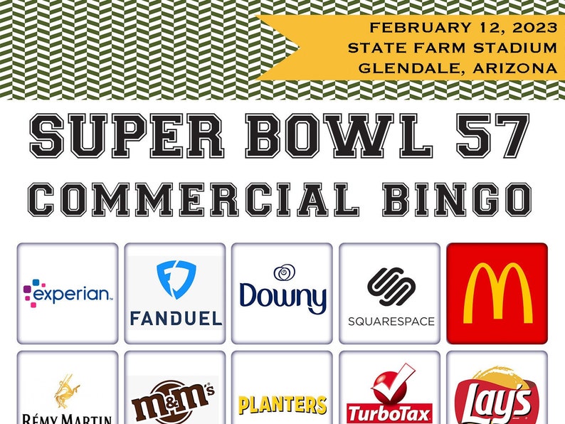 2023-super-bowl-57-bingo-20-commercial-bingo-5x7-cards-etsy-canada
