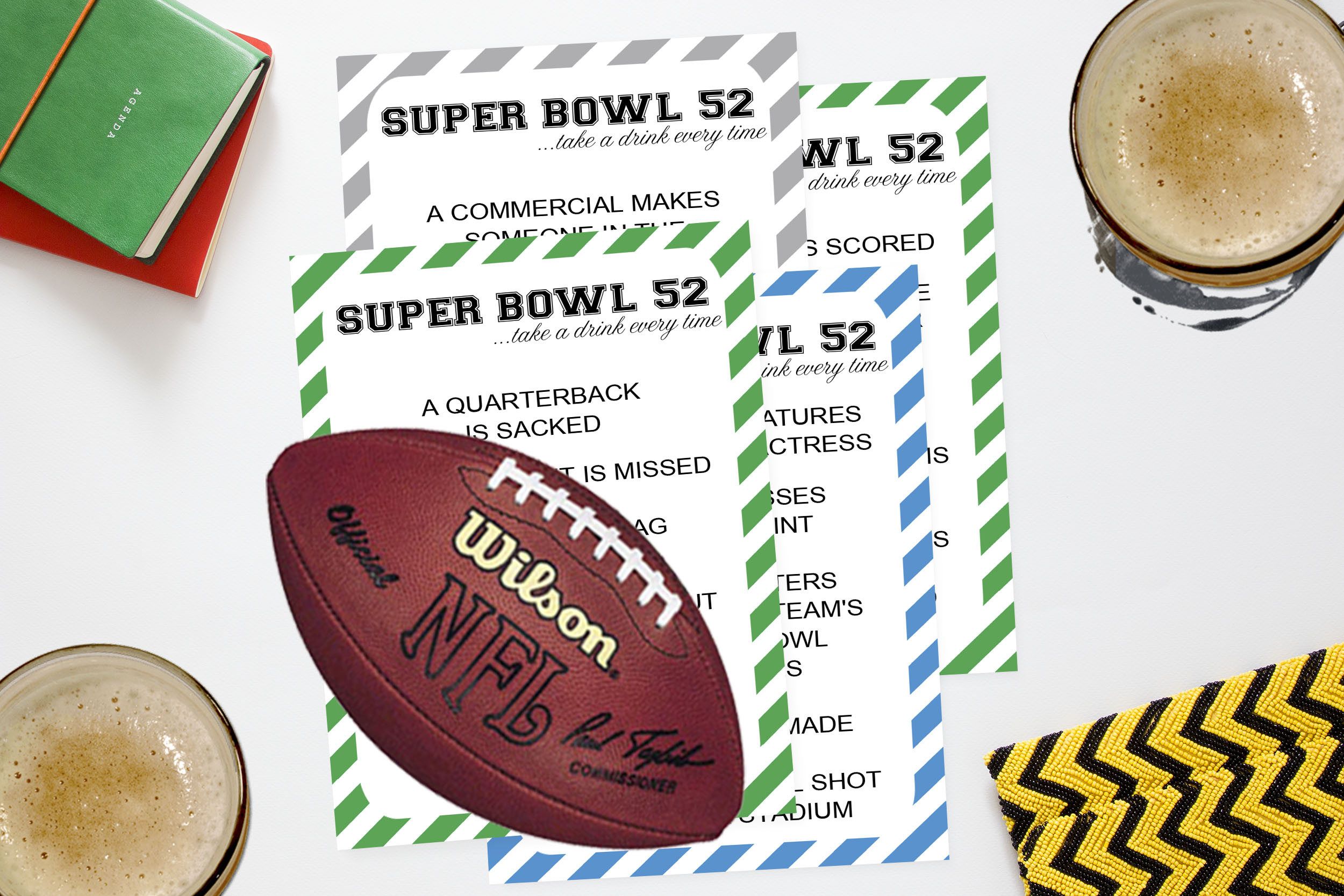 2018 Super Bowl DRINKING Game Printable //LII SuperBowl 52 2018 Super Bowl DRINKING Game Printable //LII SuperBowl 52