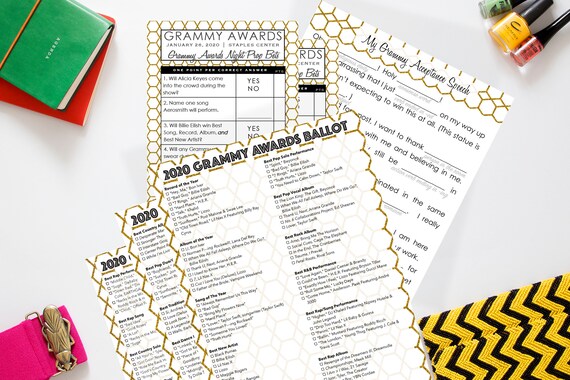 2020 Grammys Ballot Grammy Awards Party Game Printable Etsy