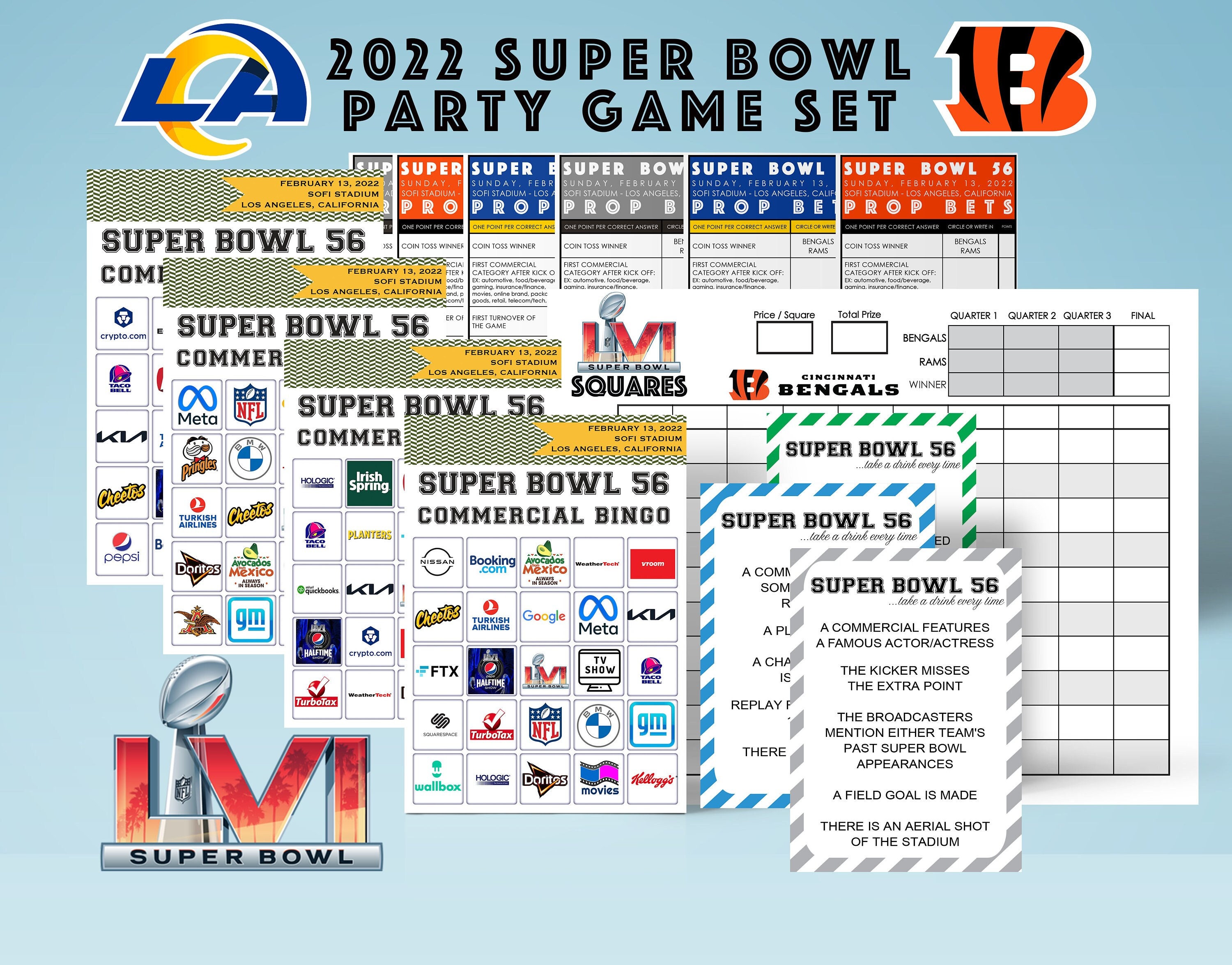 2022 SUPER BOWL 56 Party Unique Game SET // Instant Download - Etsy 2022 SUPER BOWL 56 Party Unique Game SET // Instant Download - Etsy