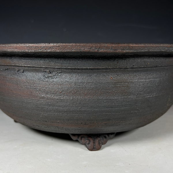 Pot à Bonsaï Rond En Faïence Non émaillée - Dimensions 23x7,5cm, Brut, Pour Arbres Miniatures