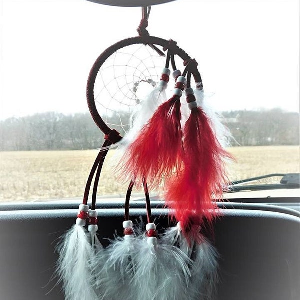 Four Inch- White- Pink- Red- Purple- Green- Turquoise- Blue- Brown- Black Suede Dream Catchers