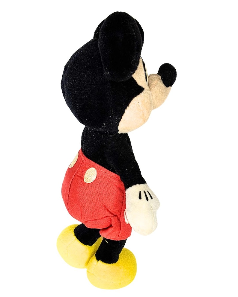 Vintage 1980s Disneyland Soft Mickey Mouse With Plush Nose Plastic Eyes And Red Pants Stuffed Animal Toy- No Tag image 4