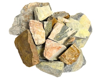 Médium naturel - XXXLarge albâtre, marbre de Balarat, serpentine, agate, chert, marbre Picasso, pierres brutes de l'Utah - 5 livres. 5,1 onces Lot mélangé en vrac