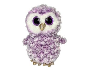 Ty 2019 Beanie Boos Moonlight The Purple Owl Stuffed Animal Toy