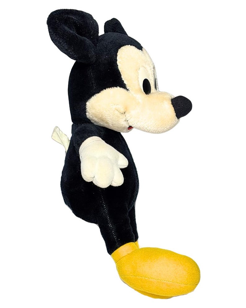 Vintage 1980s Disney Playskool Softies Mickey Mouse With Plush Nose And Plastic Eyes No Red Pants Stuffed Animal Toy image 4