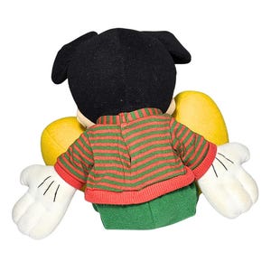 Vintage 1990s Disney Mattel Arcotoys Christmas Mickey Mouse With M SWEATER Stuffed Animal Toy image 3