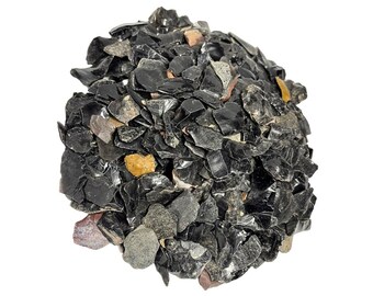 Taille naturelle - XXXLarge pierres lapidaires d'obsidienne et de jaspe brutes de la région de Yellowstone - 3 livres. 9,8 onces Lot mélangé en vrac