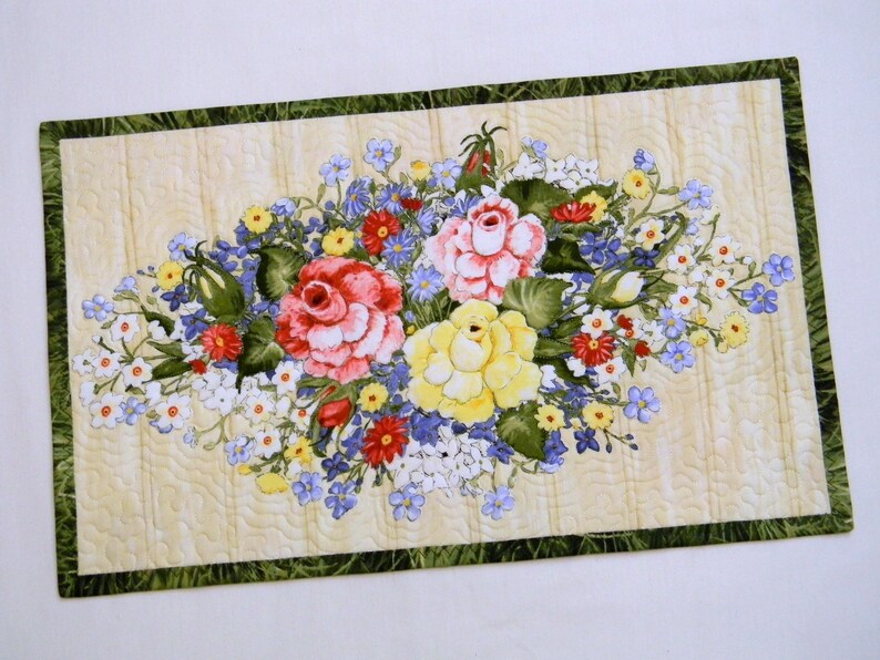 Shabby and Chic Style Placemats Set of 2 Quilted Fabric Mug Etsy