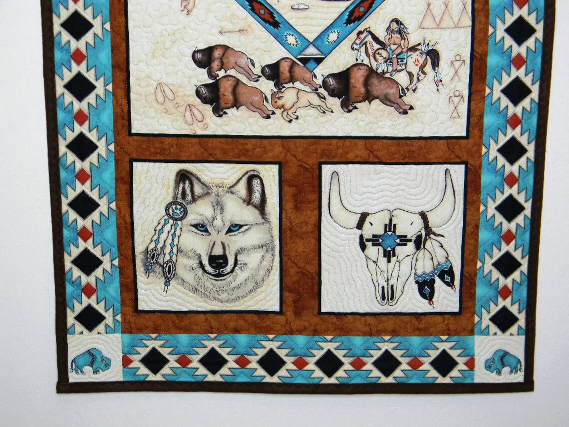 Southwestern Style Wall Hanging Quilt Block Panel with Eagle Etsy