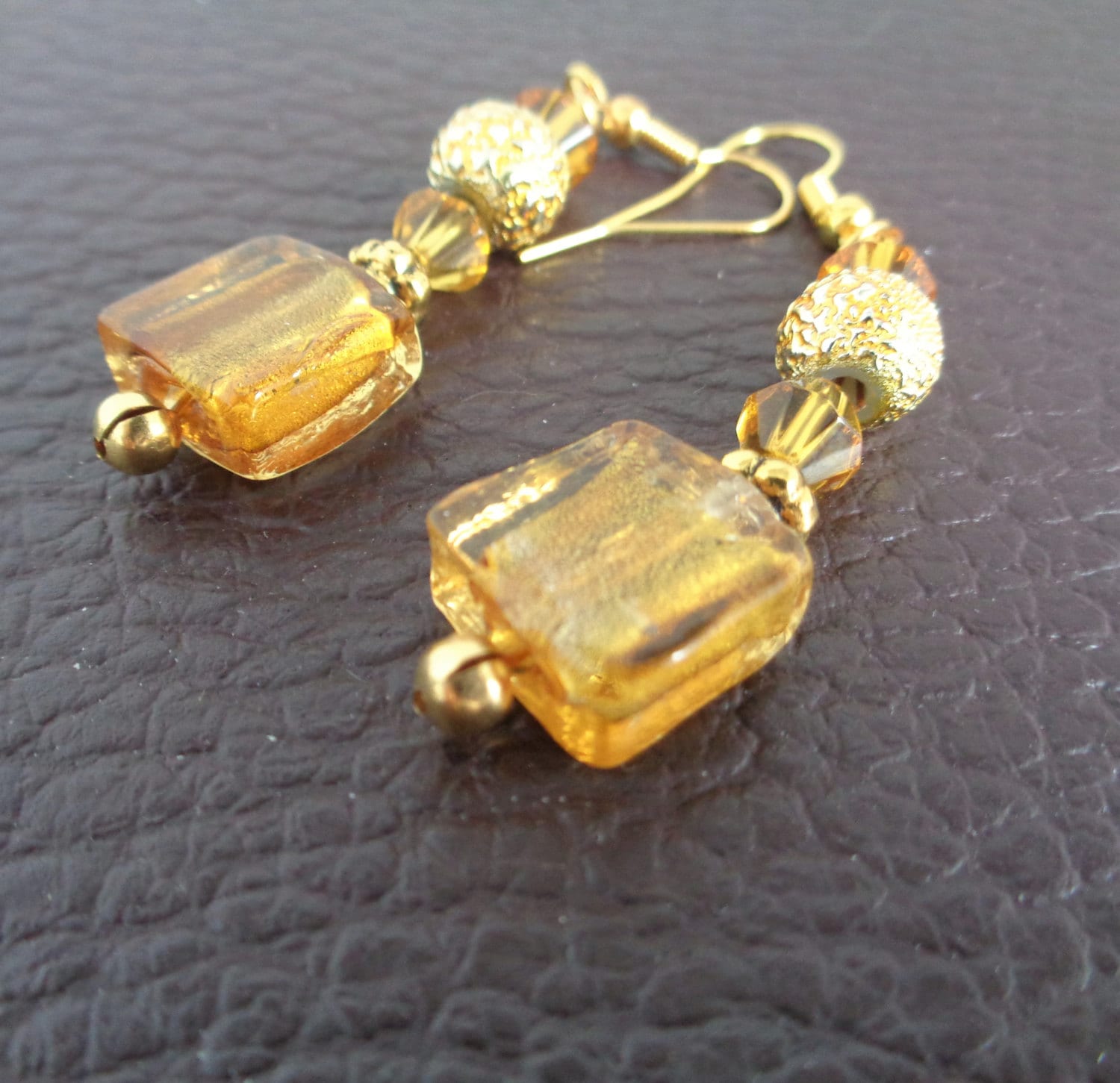 Gold/silver Foil Lampwork Jewelry Set Beaded Necklace Etsy Canada