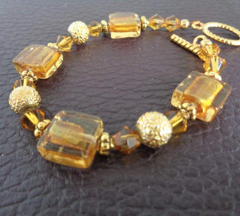 Gold/silver Foil Lampwork Jewelry Set Beaded Necklace Etsy Canada