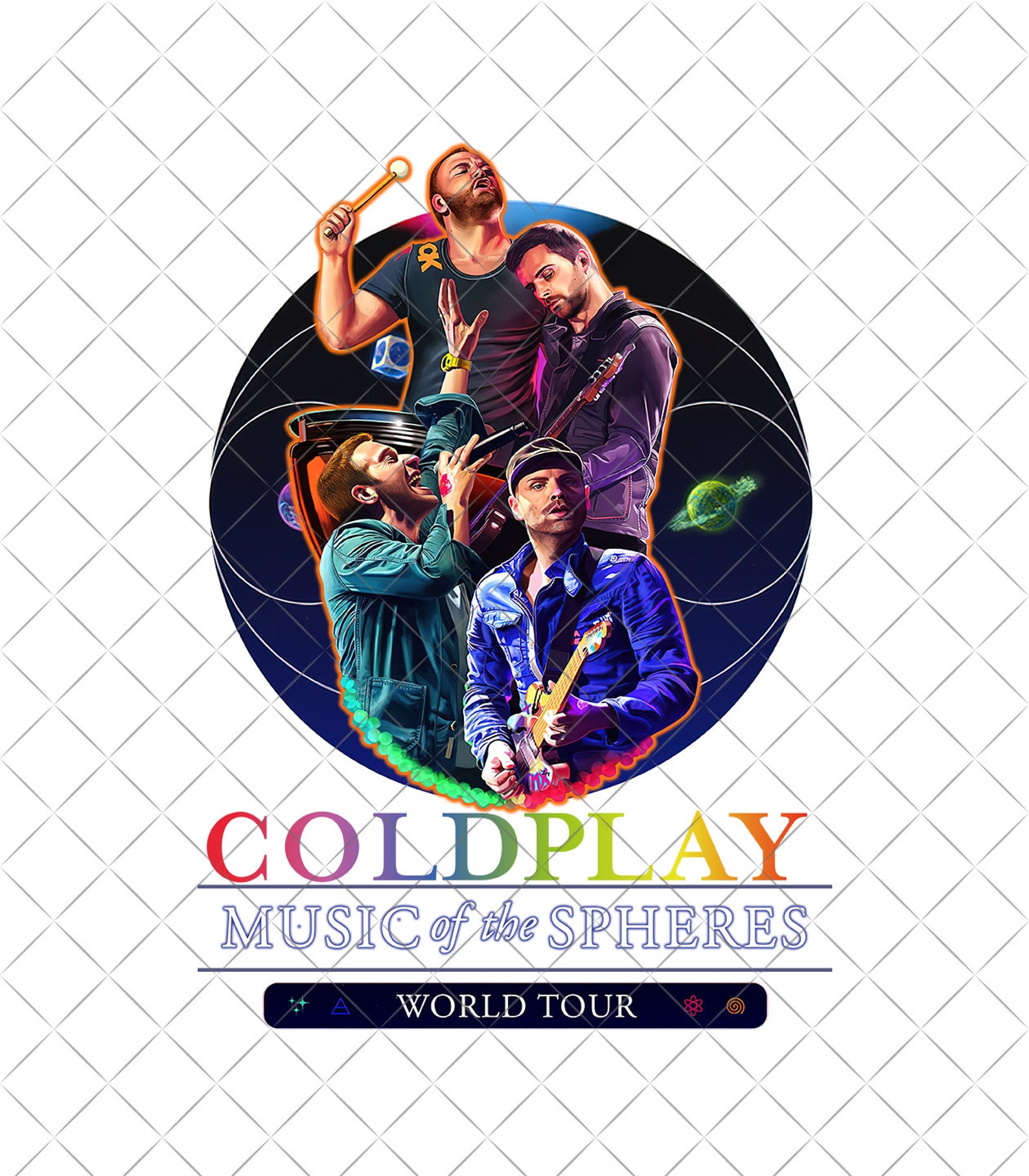 Coldplay Tour 2024 Png, Coldplay Download Digital, the Music of the Spheres World Tour, British