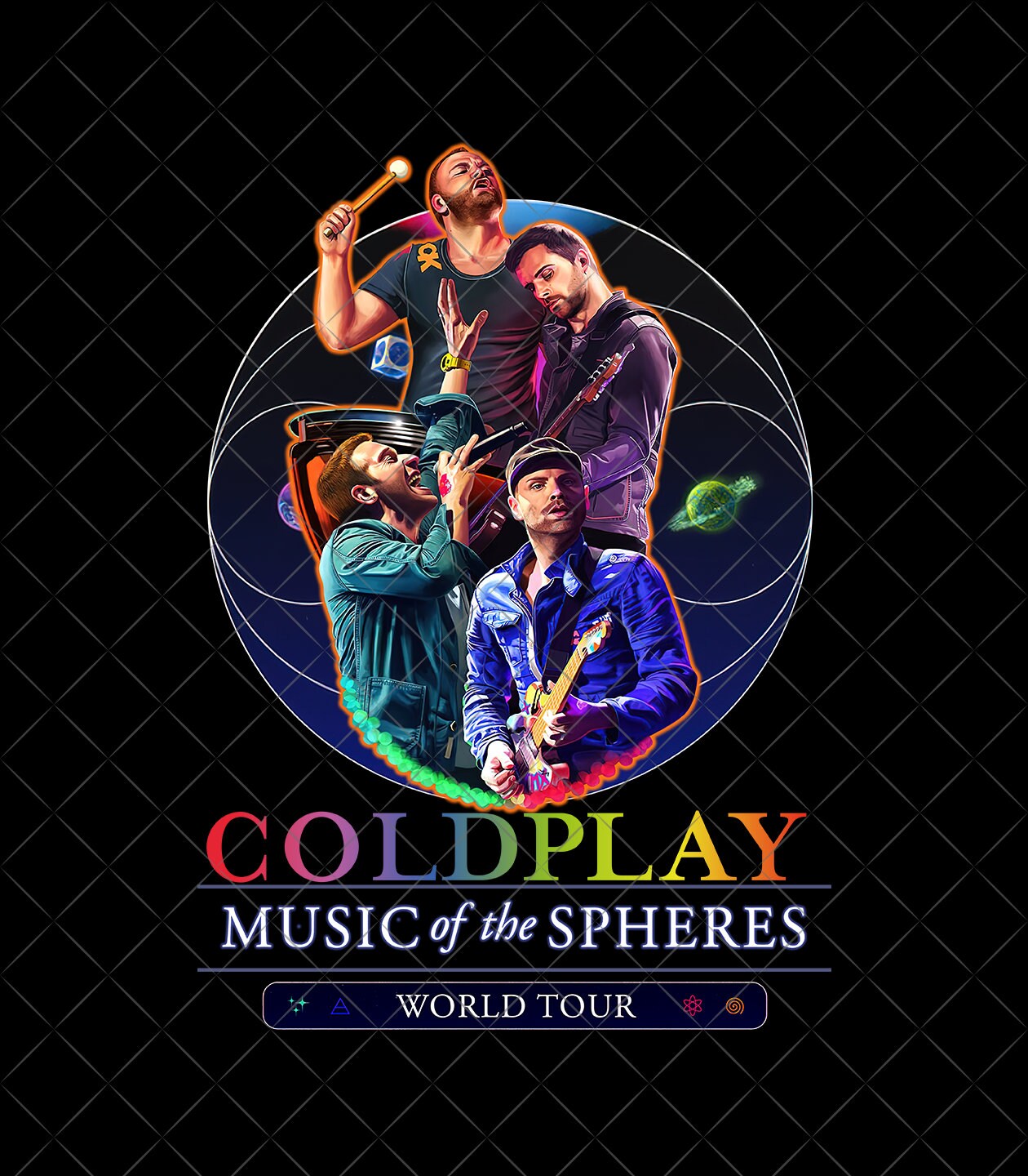 Coldplay Tour 2024 Png, Coldplay Download Digital, the Music of the
