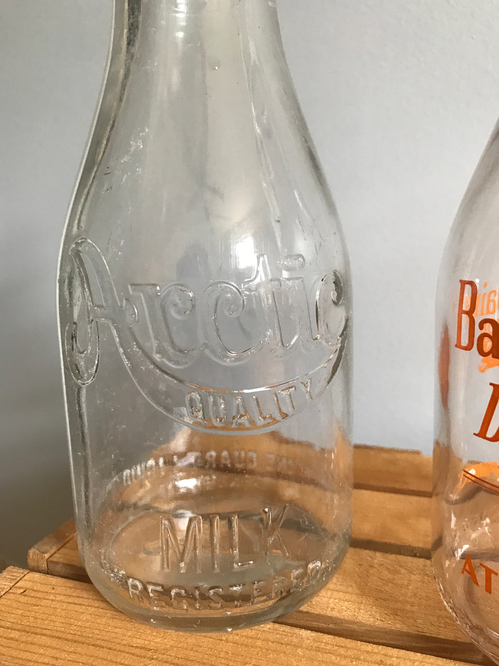 Vintage quart milk jugs 4 milk containers glass milk jugs Etsy