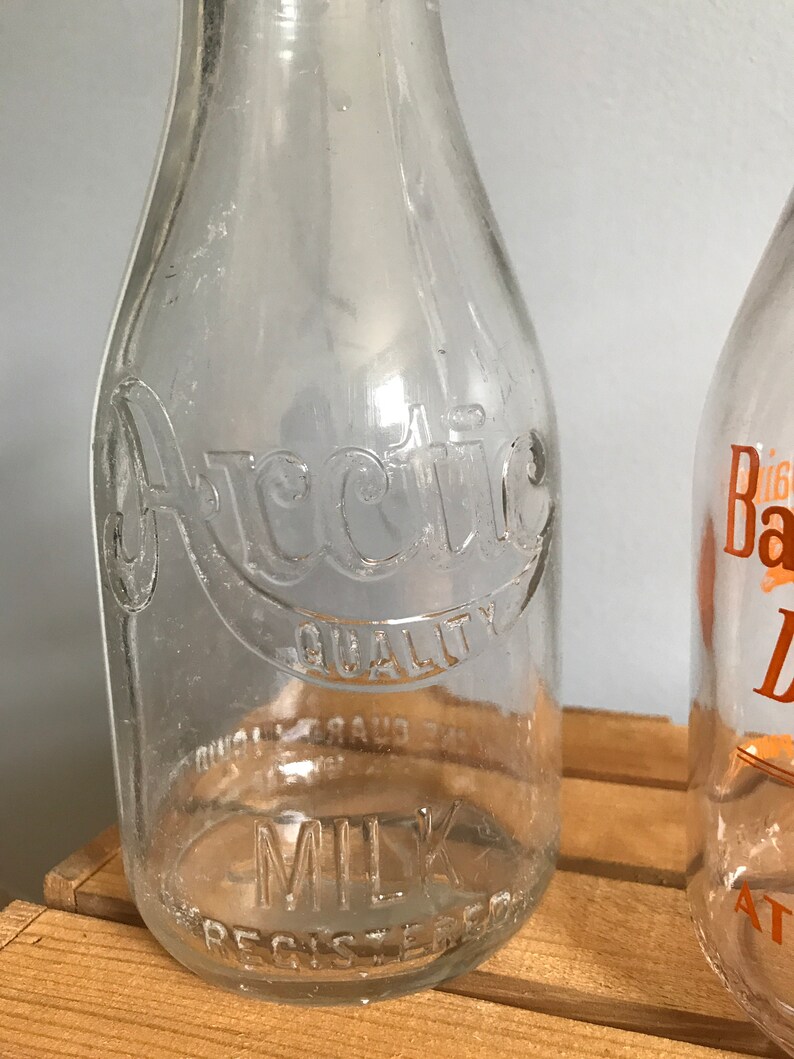 Vintage quart milk jugs 4 milk containers glass milk jugs Etsy