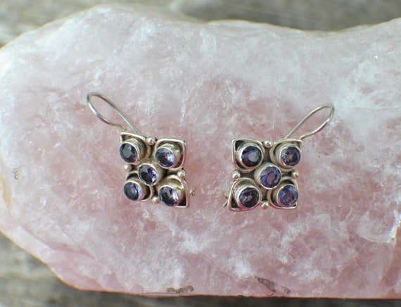 Vintage Amethyst earrings, February Birthstone ea… - image 2