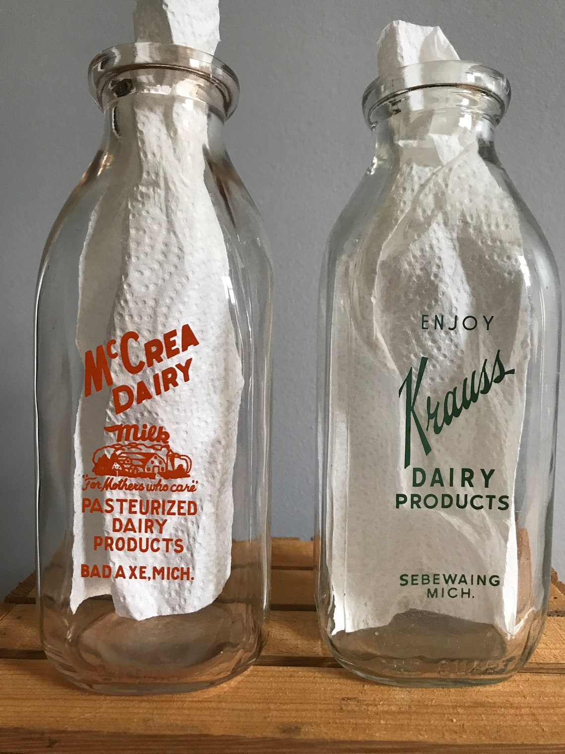Vintage quart milk jugs 4 milk containers glass milk jugs | Etsy