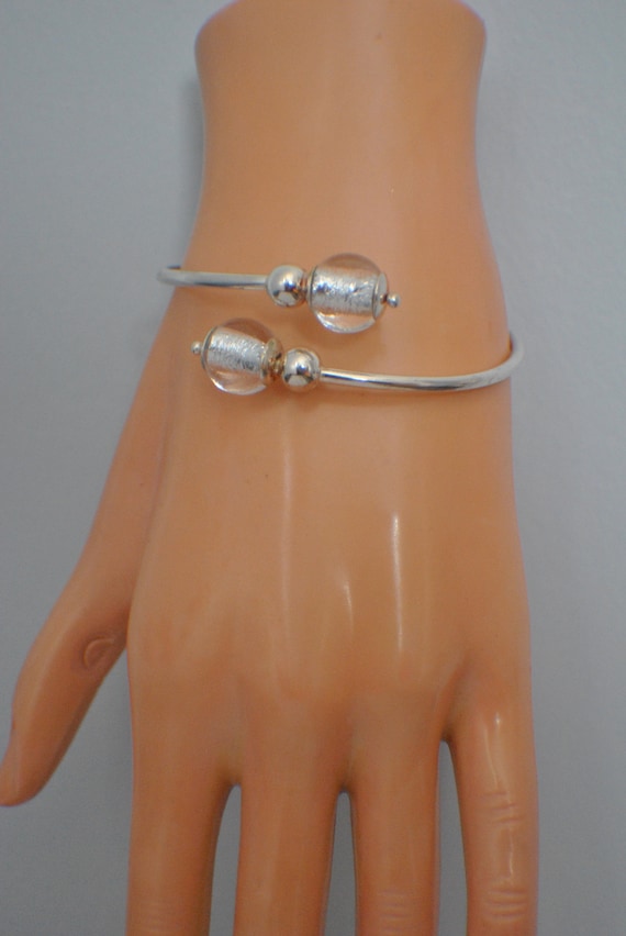 Sterling silver cuff bangles with open applicatio… - image 9