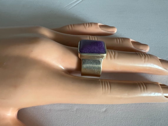 Janice Girardi sterling silver ring, Lavender Jad… - image 4