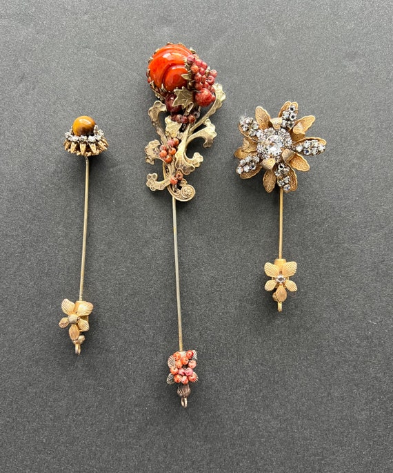 Miriam Haskell stick pin brooch 1940’s originals,… - image 9