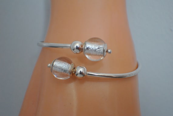 Sterling silver cuff bangles with open applicatio… - image 4