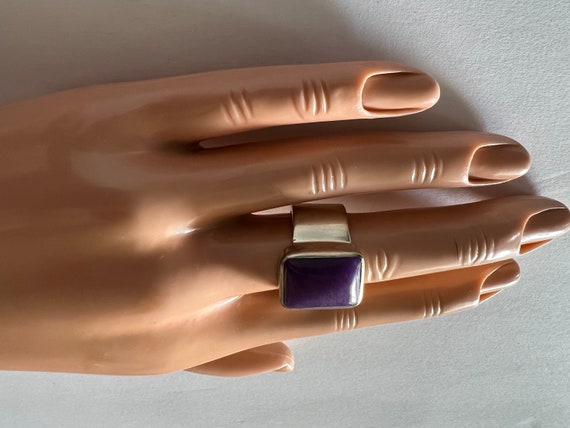 Janice Girardi sterling silver ring, Lavender Jad… - image 3