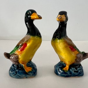 Pieza de finca, salero y pimentero de los años 50, salero y pimentero de pato, hecho en Japón, pieza de colección