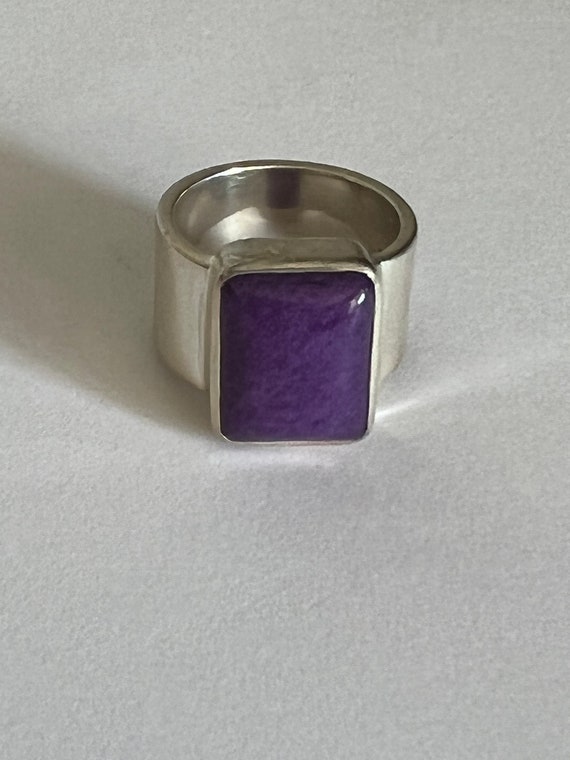 Janice Girardi sterling silver ring, Lavender Jad… - image 7