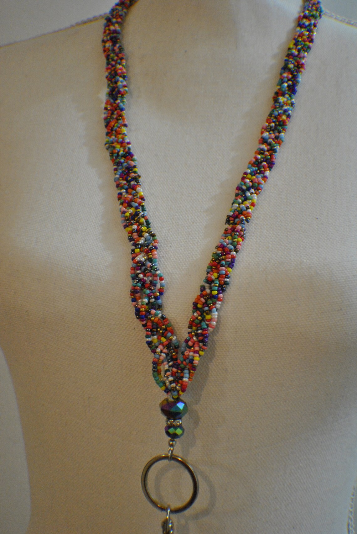 Handmade Seed Bead Lanyard 32 Inch Lanyard Rainbow Colors Etsy UK