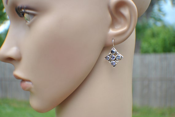 Vintage Amethyst earrings, February Birthstone ea… - image 1