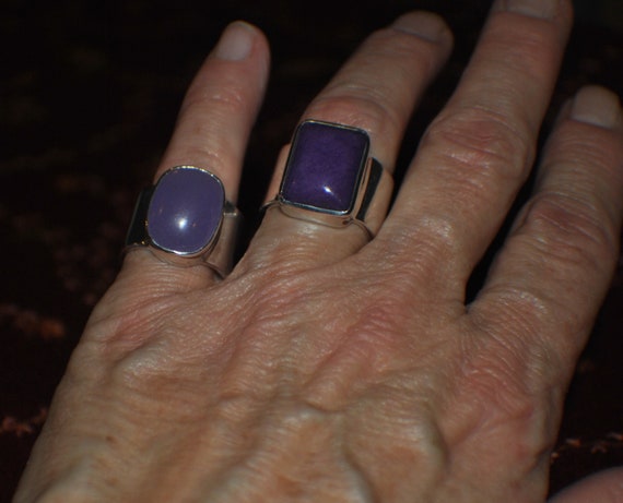 Janice Girardi sterling silver ring, Lavender Jad… - image 9