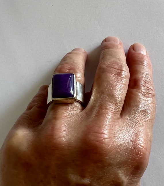 Janice Girardi sterling silver ring, Lavender Jad… - image 6