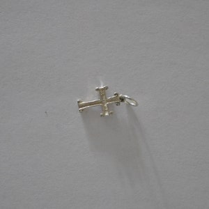 Sterling silver cross charm with open jump ring