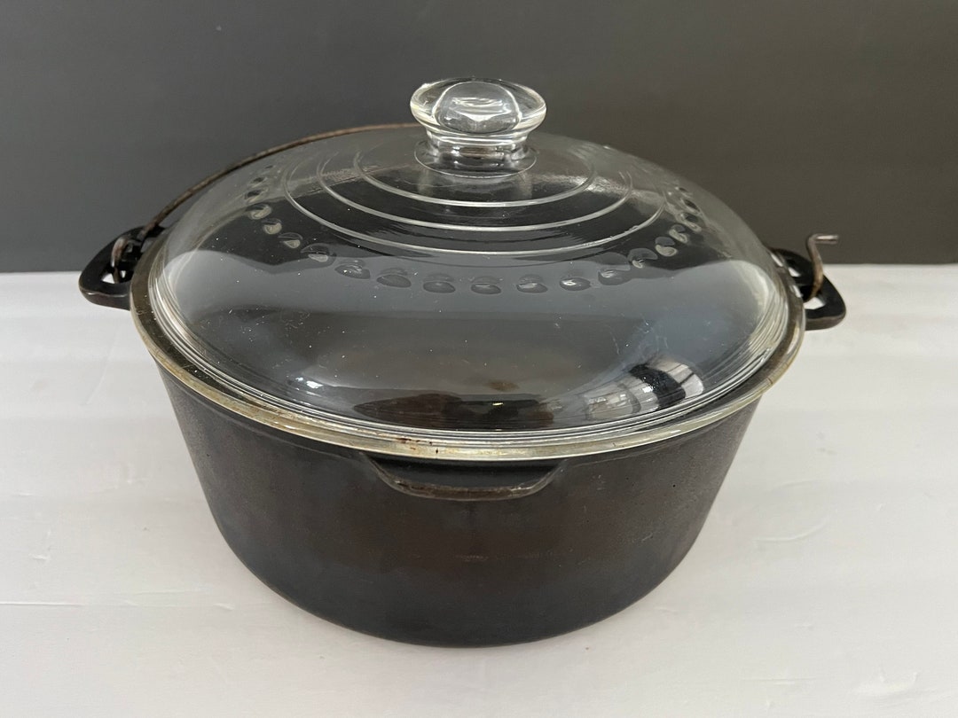 Vintage Wagner Dutch Oven With Handle and Glass Lid Circa 1930 Etsy