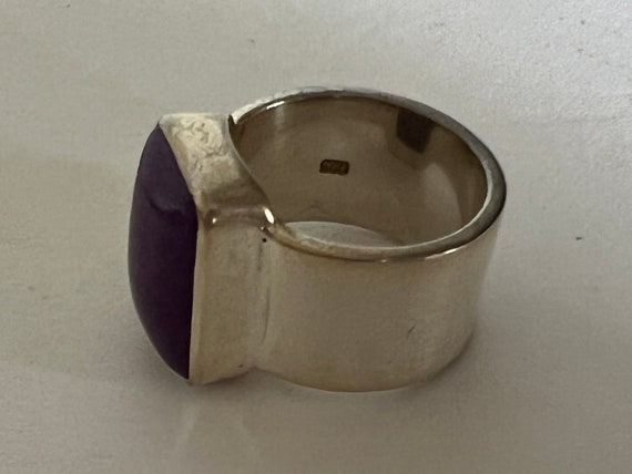 Janice Girardi sterling silver ring, Lavender Jad… - image 2