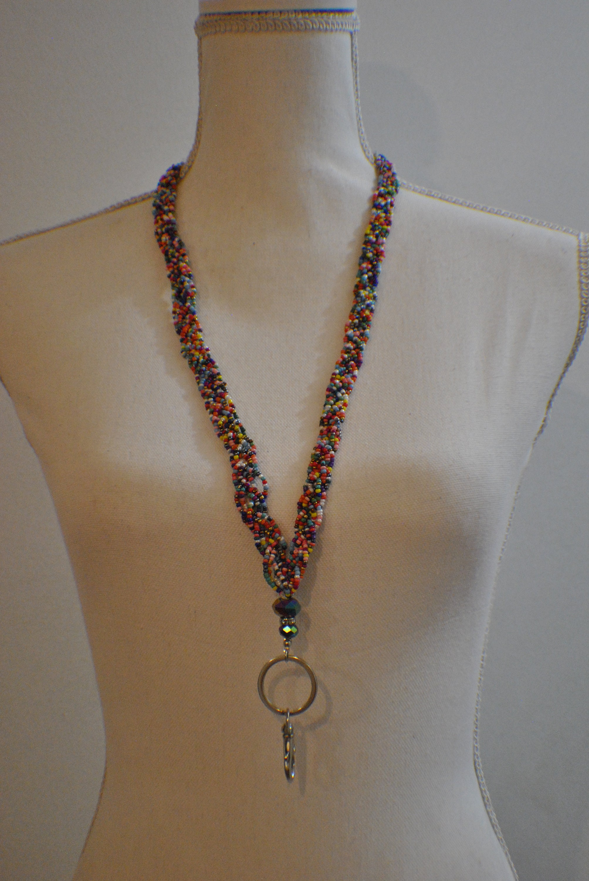 Handmade Seed Bead Lanyard 32 Inch Lanyard Rainbow Colors Etsy UK