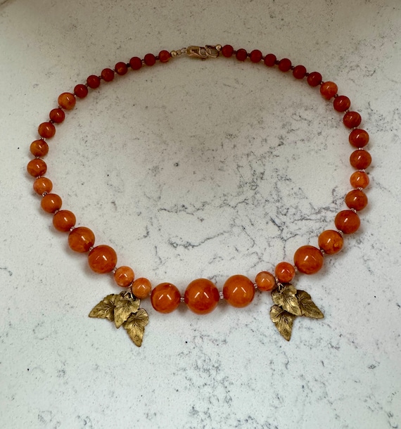 Vintage butterscotch Amber necklace, egg yolk Ambe