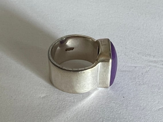 Janice Girardi sterling silver ring, Lavender Jad… - image 5
