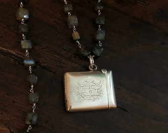 Antique Sterling Vesta Case Necklace
