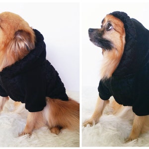 Handmade Dog Black coats, XS-4XL size, puppy clothes, pet hoodies, small dogs outerwears, luxury dog jacket, puppy hoodie, winter outer wear