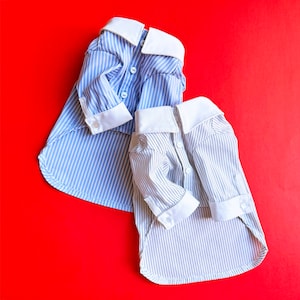 Dog Stripe French Cuff Shirts, Button Down shirts, puppy dress shirt, dog wedding, dogs tuxedo, formal pet clothes, dog shirts, dog clothes