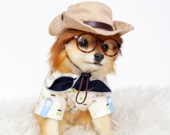 Safari Camping bucket Hats Scarf for DOGS, CATS!  beach hats, summer shades, cowboy hat, sun hats, camping gear, puppy fishing bucket hats