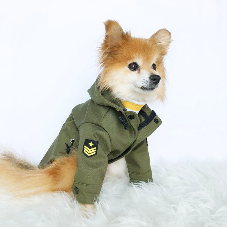 Dog Military Jackets Army Coats Puppy Clothes Pet Hoodies Etsy