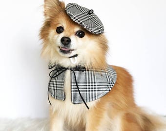 Dogs Beret, Cape Set! HANDMADE dog hats, dog caps, baseball hat, sweater cap, girl beanie, pet accessories, dog hoodies, puppy muffler, hats