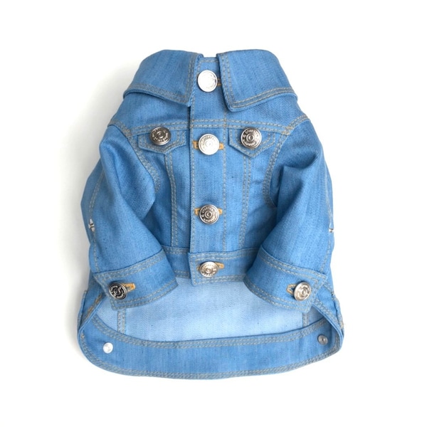 Denim Dog Jacket Etsy