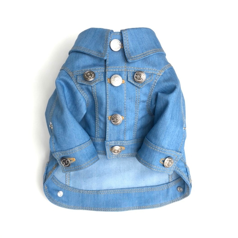 Dog Denim Jacket Jean Coats Puppy Clothes Pet Hoodies Etsy