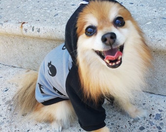 Cat Print dog hoodie, HANDMADE dog clothes, XS~4XL, pet clothes,small dogs clothes,winter clothes, puppy hoodie, dog hoodies, puppy sweaters
